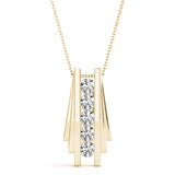 14K Yellow Gold 5-Diamond Fashion Pendant