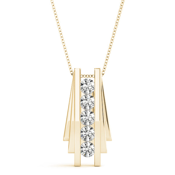 14K Yellow Gold 5-Diamond Fashion Pendant