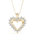 Yellow Gold Lab Diamond Heart Pendant