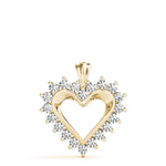 14K Yellow Gold Diamond Heart Pendant