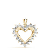 14K Yellow Gold Diamond Heart Pendant
