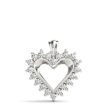 White Gold Lab Diamond Heart Pendant