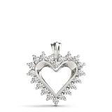 White Gold Lab Diamond Heart Pendant