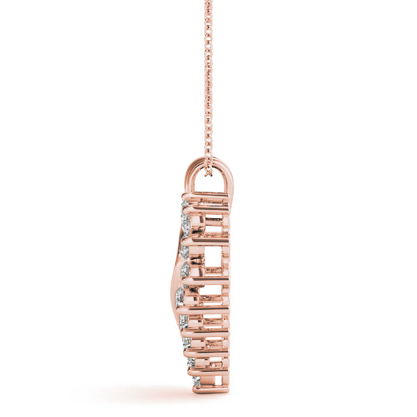 14K Rose Gold Lab Diamond Heart Pendant