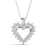 White Gold Diamond Heart Pendant Jewelry