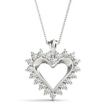 White Gold Lab Diamond Heart Pendant