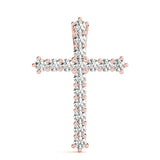 Rose Gold Diamond Cross Pendant | Religious Jewelry