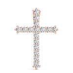 18K Rose Gold Diamond Cross Pendant