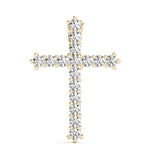 18K Yellow Gold Diamond Religious Cross Pendant