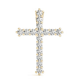 18K Yellow Gold Diamond Religious Cross Pendant