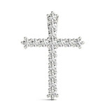 18K White Gold Diamond Religious Cross Pendant