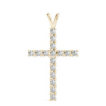 14K Yellow Gold Diamond Cross Pendant Jewelry