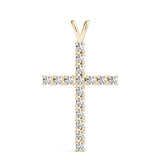 14K Yellow Gold Diamond Cross Pendant Jewelry