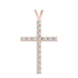 Rose Gold Diamond Cross Pendant | Religious Jewelry