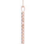 14K Rose Gold Diamond Religious Cross Pendant