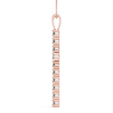 14K Rose Gold Diamond Religious Cross Pendant