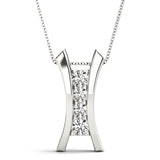 White Platinum Lab Diamond Multi-Stone Pendant