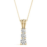 14K Yellow Gold Lab Diamond 3-Stone Pendant