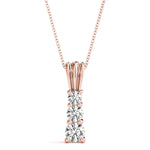 Rose Gold Lab Diamond 3-Stone Pendant 0.55ctw