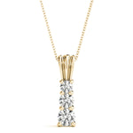 14K Yellow Gold Lab Diamond 3-Stone Pendant