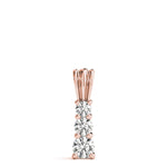 18K Rose Gold Round Diamond 3-Stone Pendant