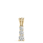 18K Yellow Gold 0.55ctw Lab Diamond 3-Stone Pendant