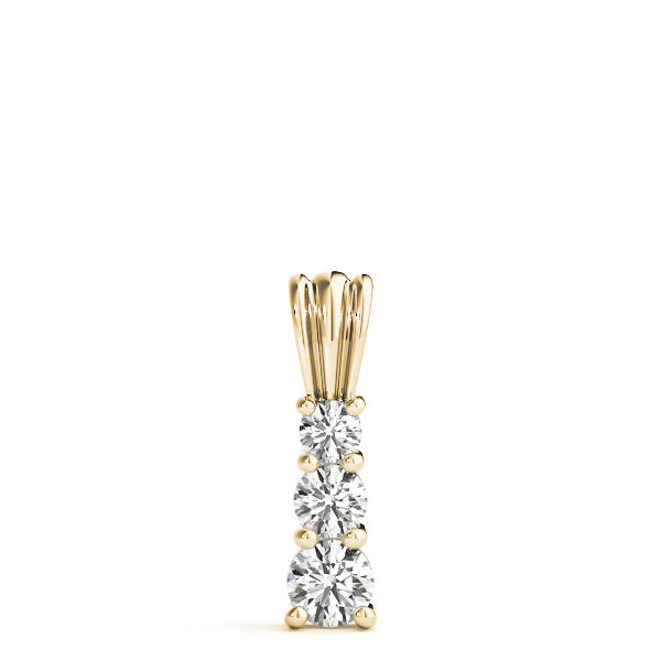 18K Yellow Gold 0.55ctw Lab Diamond 3-Stone Pendant