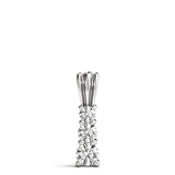 14K White Gold Lab Diamond 3-Stone Pendant