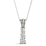 Lab Diamond 3-Stone 18K White Gold Pendant