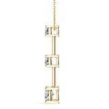 14K Yellow Gold Lab Diamond 3-Stone Pendant