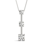3-Stone Lab Diamond 18K White Gold Pendant
