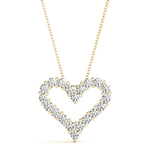 14K Yellow Gold Diamond Heart Pendant
