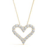 14K Yellow Gold Diamond Heart Pendant