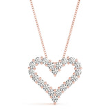 14K Rose Gold Diamond Heart Pendant