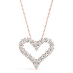 14K Rose Gold Diamond Heart Pendant