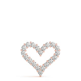 14K Rose Gold Diamond Heart Pendant