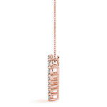 14K Rose Gold Diamond Heart Pendant