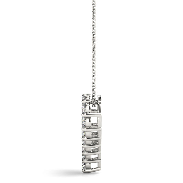 White Gold Diamond Heart Pendant | 20 Stones