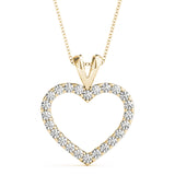 14K Yellow Gold Multi-Diamond Heart Pendant