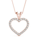 18K Rose Gold Multi-Diamond Heart Pendant