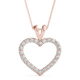 18K Rose Gold Multi-Diamond Heart Pendant