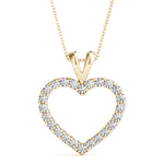 18K Yellow Gold Diamond Heart Pendant
