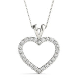 14K White Gold Lab Diamond Heart Pendant