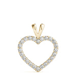 14K Yellow Gold Multi-Diamond Heart Pendant