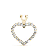 14K Yellow Gold Multi-Diamond Heart Pendant