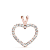 18K Rose Gold Multi-Diamond Heart Pendant