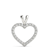14K White Gold Lab Diamond Heart Pendant