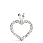 White Platinum Multi-Diamond Heart Pendant