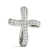 White Gold Diamond Cross Pendant - Religious Jewelry
