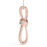 18K Rose Gold Diamond Religious Cross Pendant